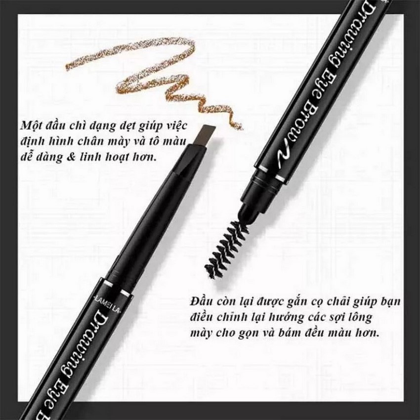 Chì kẻ lông mày nội địa trung 2 đầu chì kẻ mày phẩy sợi tiện dụng bền màu không thấm nước GALA HOME