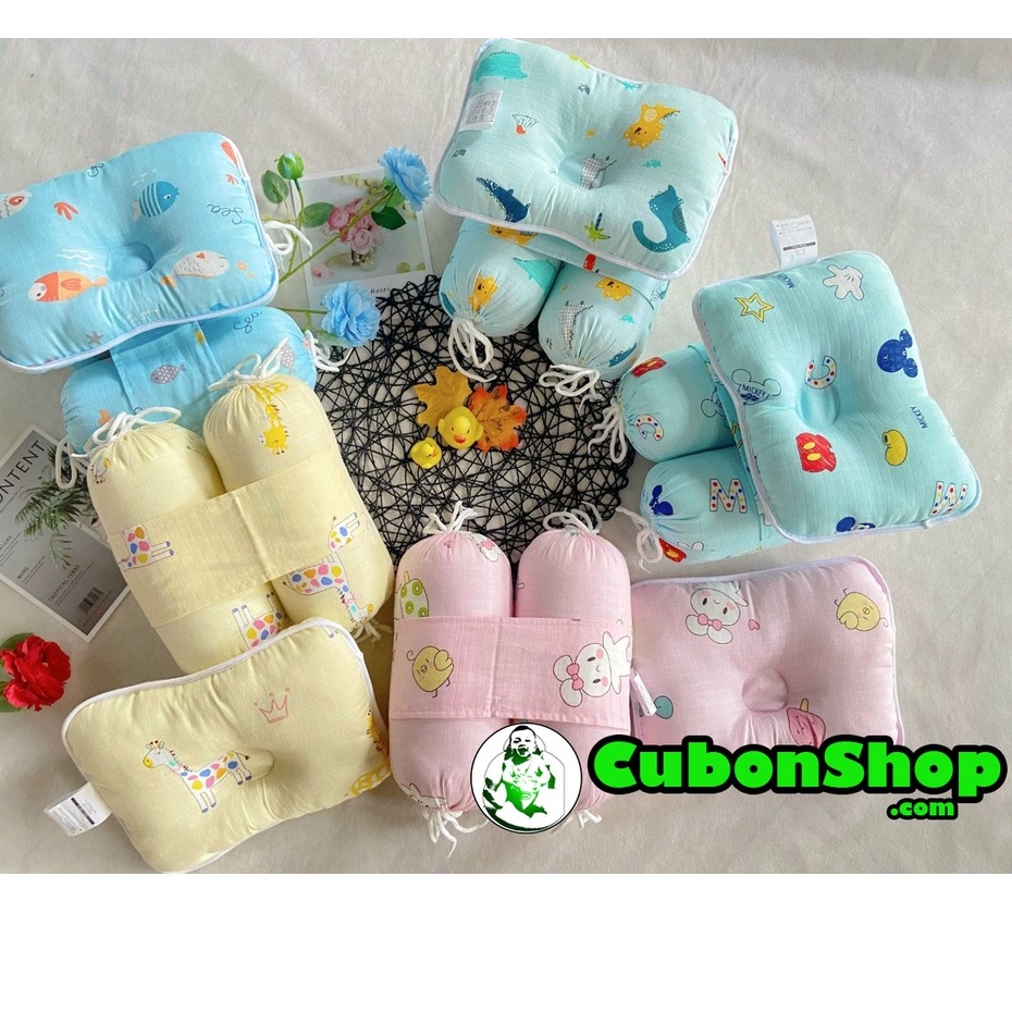 (Chọn mẫu)Bộ gối chặn bông vải Xô xuất nhật cao cấp, Bộ chẹn chống giật mình cho bé sơ sinh(Cubonshop)