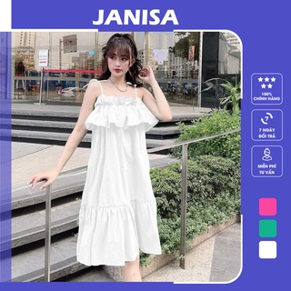 Đầm nữ hai dây dáng xòe babydoll cổ bèo dễ thương bigsize JANISA VD06