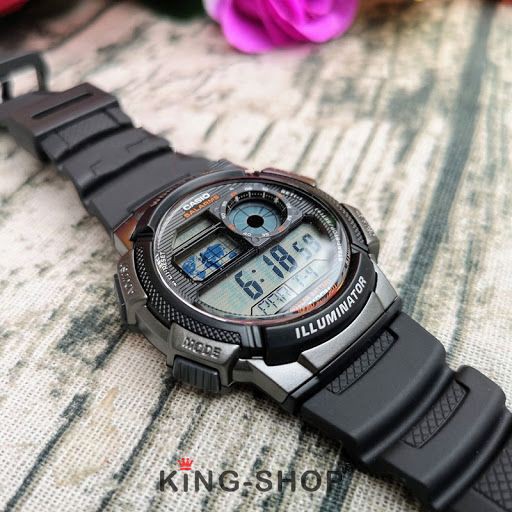 Đồng hồ nam Casio Standard thể thao, điện tử giá rẻ - Dây cao su, chống nước 10ATM ( AE-1000W-1BVDF )