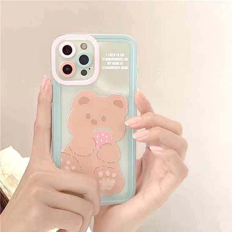 Ốp Điện Thoại Mềm Trong Suốt In Hình Gấu Hoạt Hình Dễ Thương Cho IPhone 13 Pro Max 13 Mini 12 11 X XS Max XR 6 6s 7 8 Plus