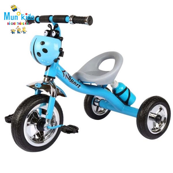 ☒☬Xe Đạp 3 Bánh Bình Nước Có Giỏ Để Đồ Hình Con Bọ (Màu Cho Bé Trai - Gái) Mun Kids