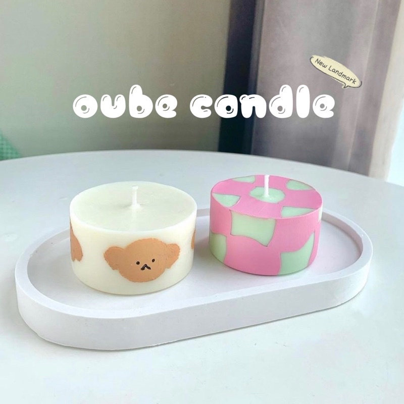 Nến Thơm Handmade Hình Bánh Sinh Nhật Vẽ Tay Tự Chọn Mẫu Quà Tặng Siêu Cute Kích Thước 6.5x4cm | Oube Candle NT15