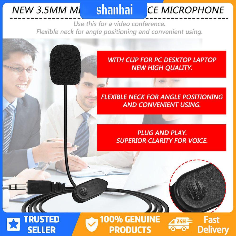 Mới 3.5mm Mini Studio Speech Microphone W / Clip cho PC Máy tính để bàn Máy tính xách tay | BigBuy360 - bigbuy360.vn