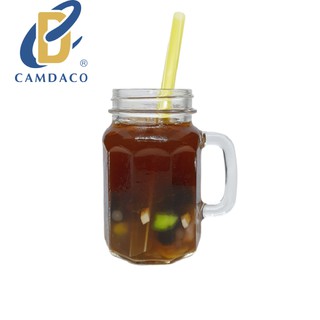 FREESHIP TOÀN QUỐC 50K - Ly Cốc Thủy Tinh Uống Trà Sữa 10 Cạnh 450ML Camdaglassco