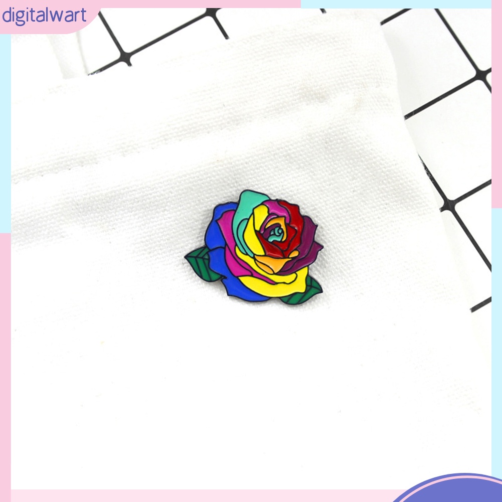 Huy Hiệu Cài Áo Hình Hoa Hồng Cầu Vồng Thời Trang