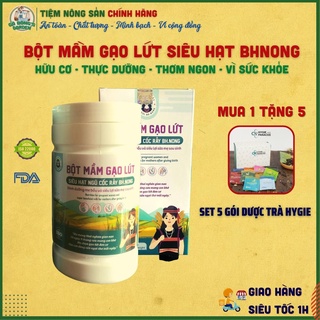 Bột Gạo Lứt Cô Gái Bhnong Ngũ Cốc Nảy Mầm Organic Siêu Hạt Hữu Cơ Gạo Lức Rẫy Đồng Bào Hộp 500g