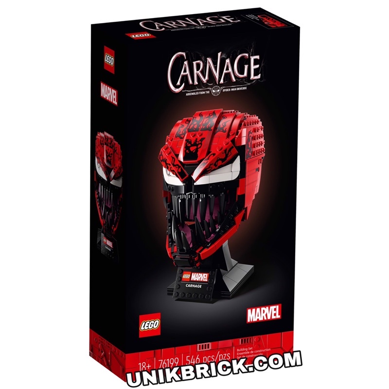 [CÓ HÀNG] Lego UNIK BRICK Marvel 76199 Carnage Helmet Mẫu nón nhân vật Carnage chính hãng (như hình)