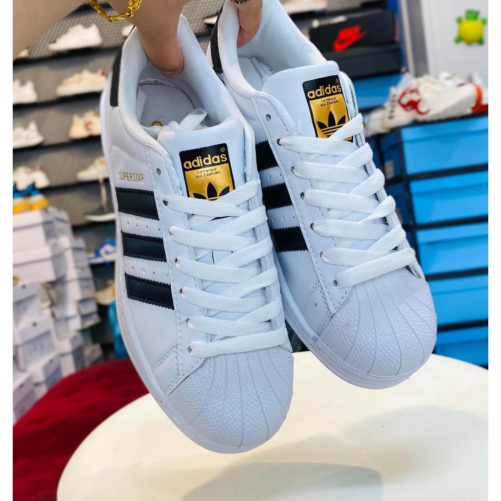 GIÀY THỂ THAO SNEAKER SÒ ĐEN TRẮNG SUPER STAR TEM VÀNG ẢNH THẬT TỰ CHỤP +FREESHIP