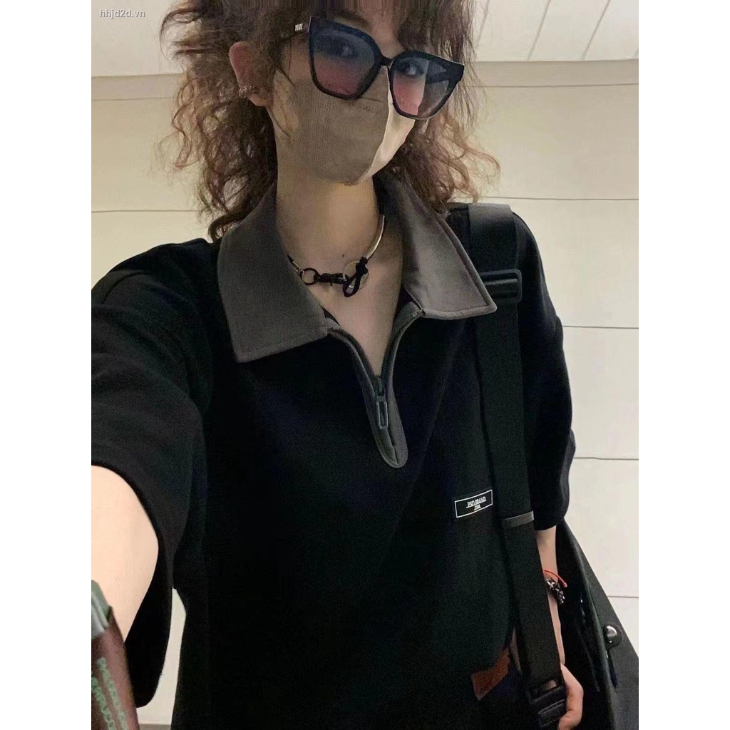 Áo Thun polo Ngắn Tay Form Rộng Phong Cách Hàn Quốc Dành Cho Nữ