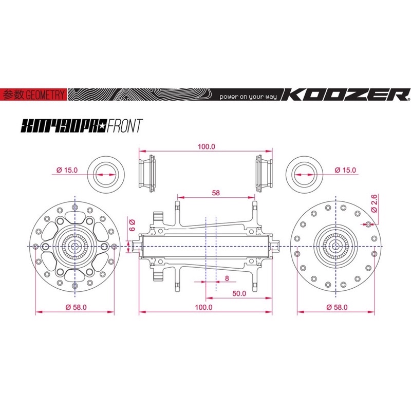 Bộ hub nổ Koozer XM490 Pro cao cấp chính hãng Đài loan, 32 lỗ nan hoa, nổ to