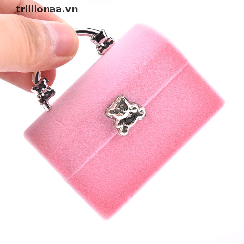 Hộp Đựng Nhẫn Cưới Bằng Nhung Hình Chú Gấu Dễ Thương Xinh Xắn