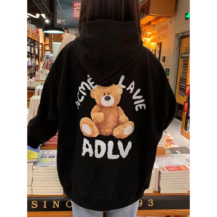 [Ảnh+Video thật] Áo Nỉ Hoodie Mũ Trùm Đầu Gấu ADLVV TEDDY Sành Điệu, Thời Trang UNISEX Rộng Rãi Trẻ Trung