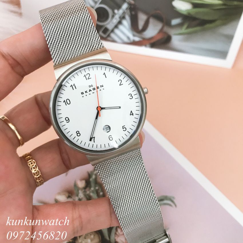 Đồng Hồ Nam Skagen SKW6025 Dây Thép Lưới 40mm Fullbox Hãng