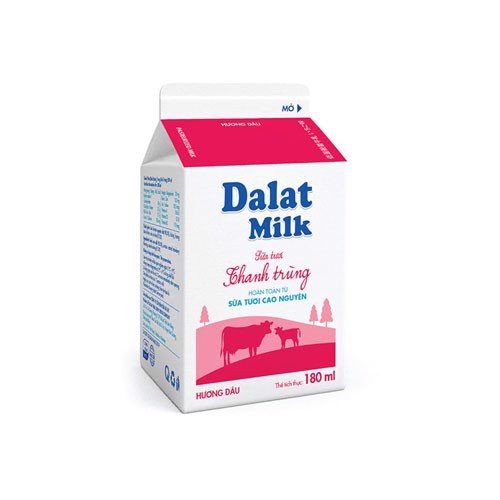 Sữa thanh trùng Đà Lạt milk 180ml( Giao hỏa tốc Hà Nội)