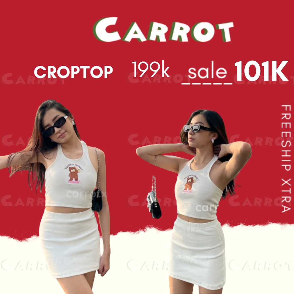 Áo croptop vải thun gân cao cấp nữ sát nách form ôm thun co giãn thoáng mát carrotxinhdep