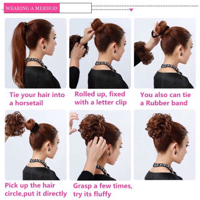 Tóc giả nữ đẹp💖𝑭𝑹𝑬𝑬𝑺𝑯𝑰𝑷💖Tóc giả búi xoăn dành cho nữ đẹp