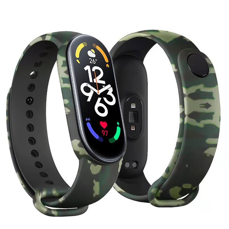 Dây Đeo Silicon Mềm Họa Tiết Rằn Ri Cho Đồng Hồ Mi Band 7/Mi Band 7
