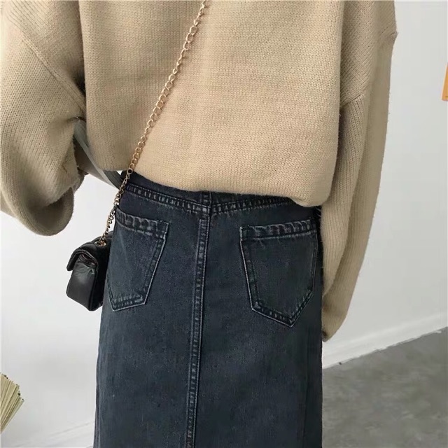 Chân váy jeans xẻ tà | BigBuy360 - bigbuy360.vn
