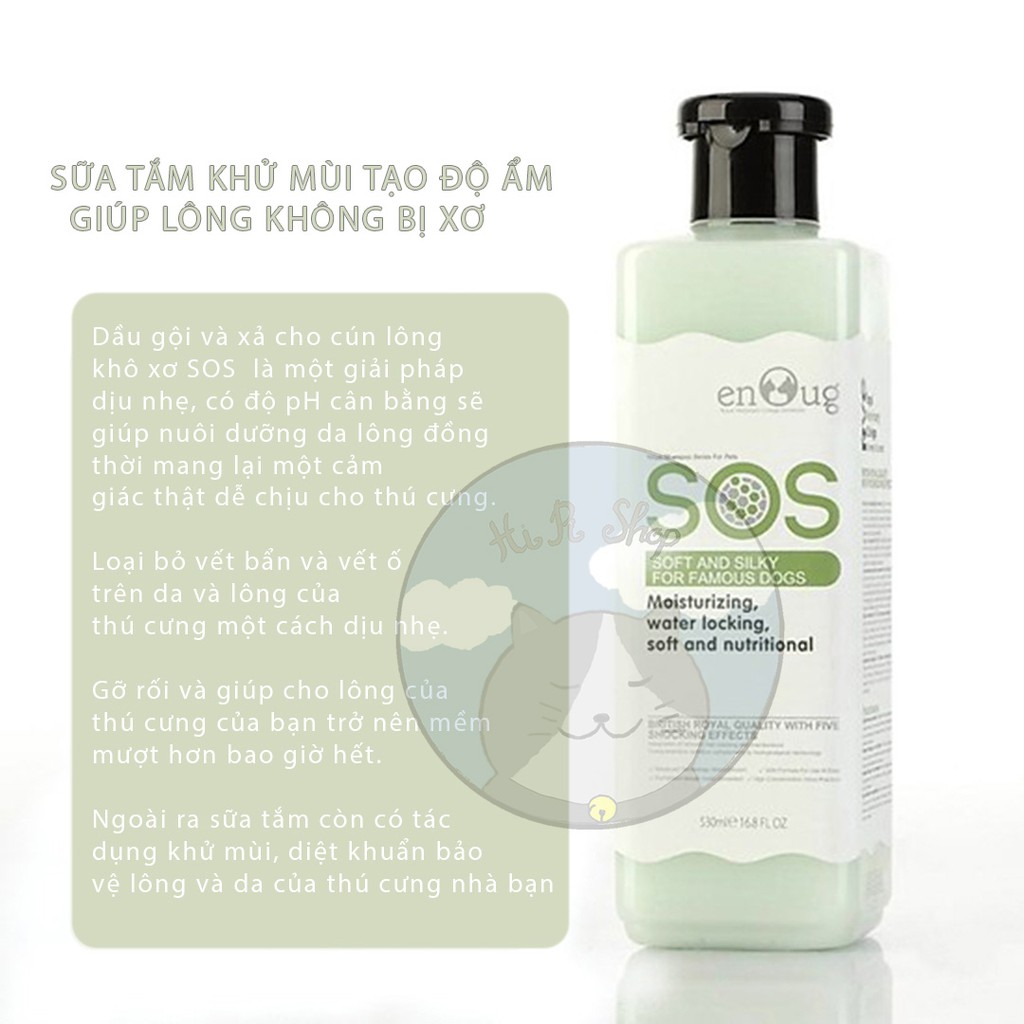 [CHÍNH HÃNG] Sữa Tắm Cho Chó Mèo SOS 530ml Nhiều Công Dụng Làm Mượt Lông Thơm Lâu Lên Đến 7 Ngày