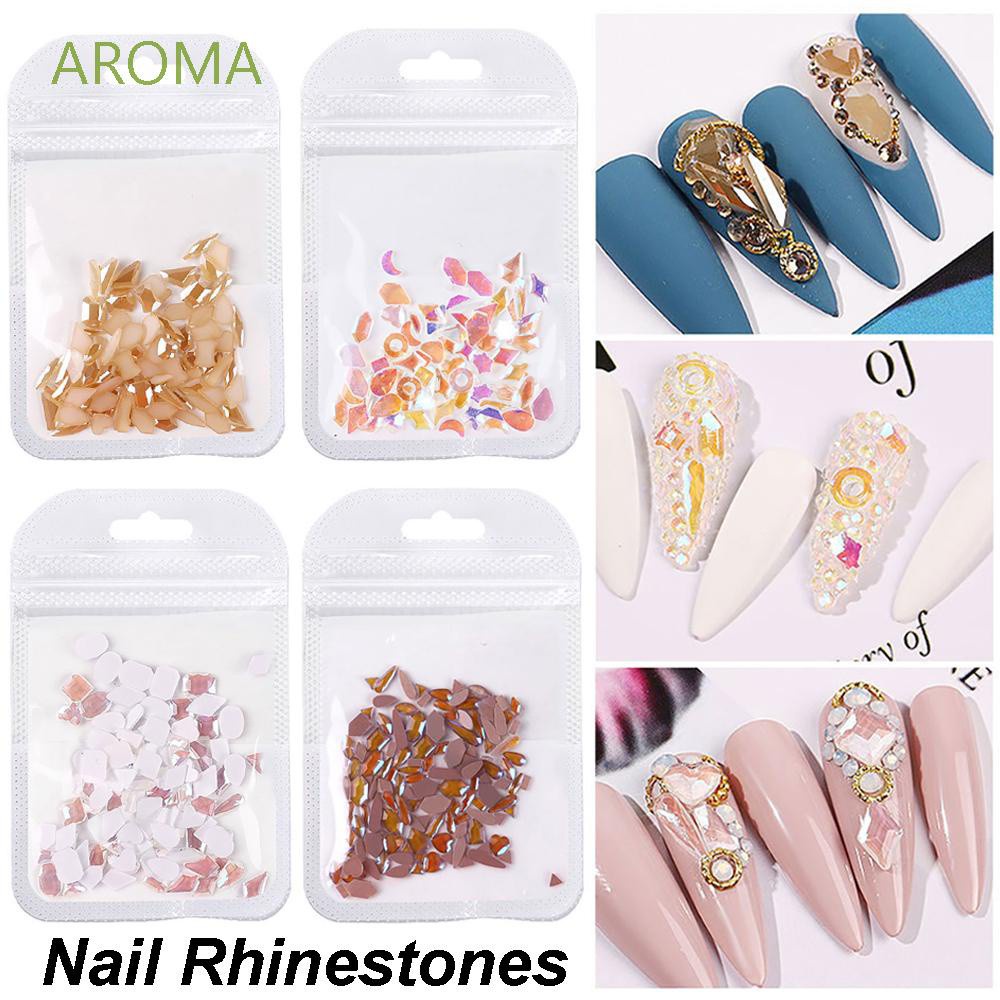 [Hàng mới về] Bộ 50 hạt đá 3D nhiều màu sắc và nhiều kiểu khác nhau làm đẹp cho móng tay