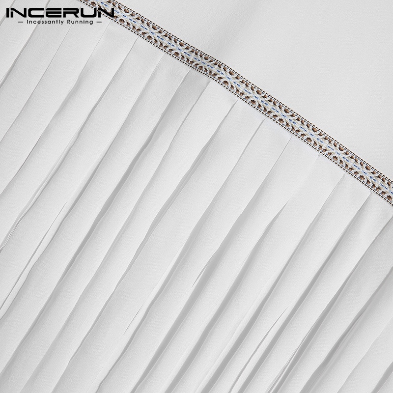 Áo thun ba lỗ INCERUN màu trắng thời trang cho nam