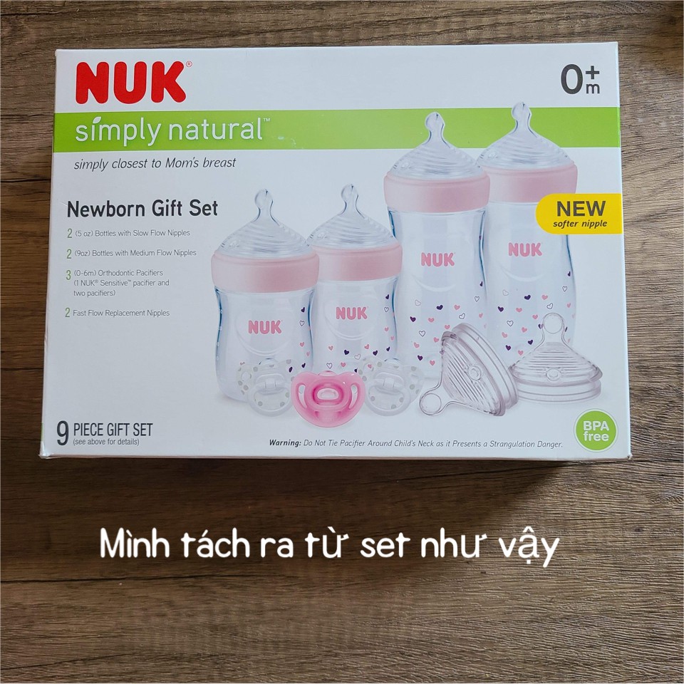 Ti ngậm Nuk chống vẩu dòng Classic tách set cho bé 0-6th