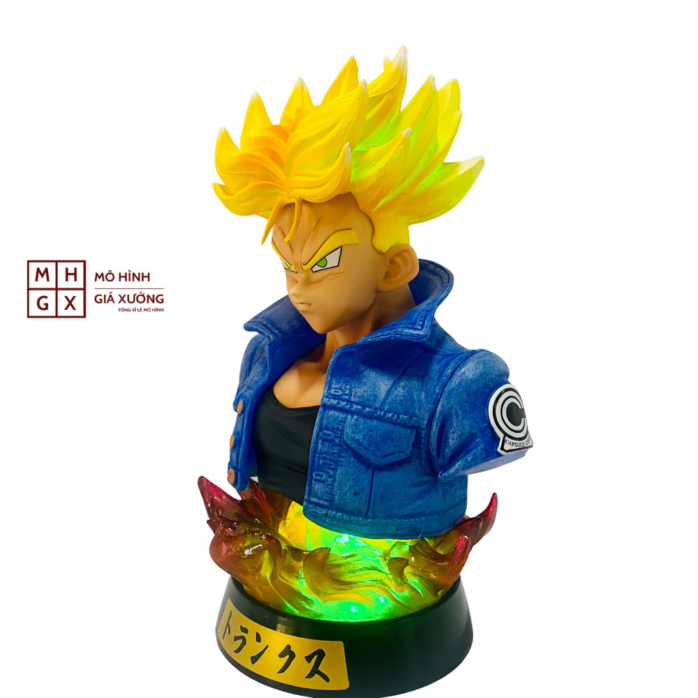 Mô hình Dragon Ball Trunks Tượng Bán Thân + có led cao 17cm , figure 7 viên ngọc rồng sogoku , mô hình giá xưởng