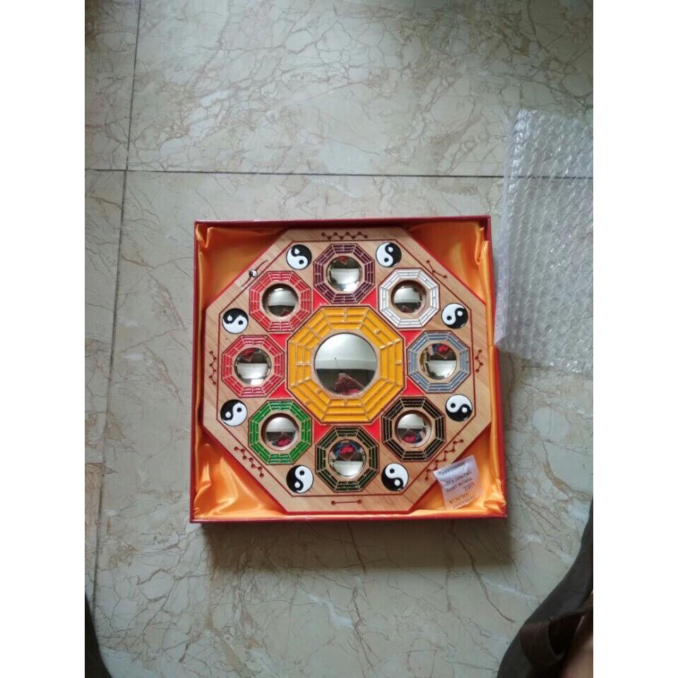 Gương bát quá lồi gỗ đào đường kính 21 cm