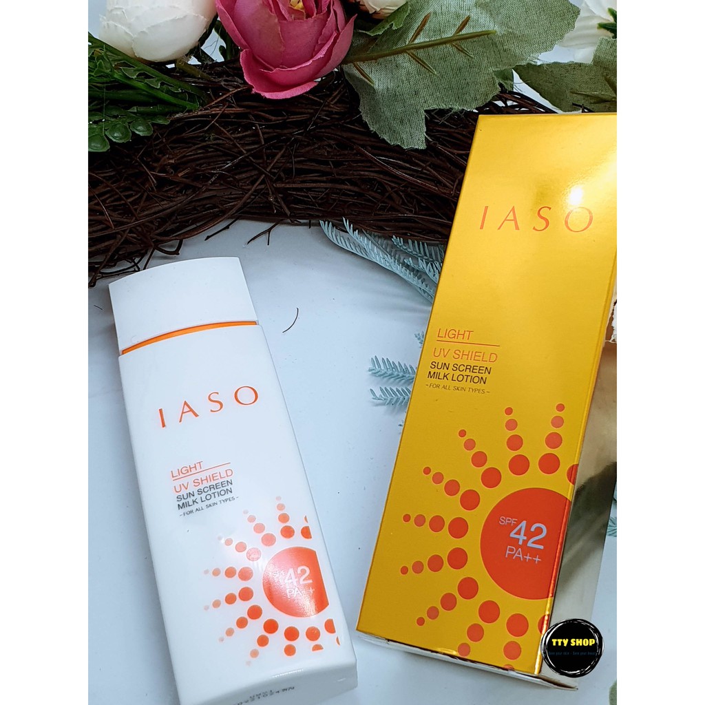 [Mẫu mới - Date mới] Sữa chống nắng bảo vệ da IASO UV Shield Sun Sreen Milk Lotion SPF42 PA++ 70ml