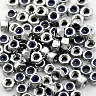 [akin] 100pcs M3 x 0.5mm Stainless Steel Nylock Nylon Insert Hex Self-locking Nuts  [akin]