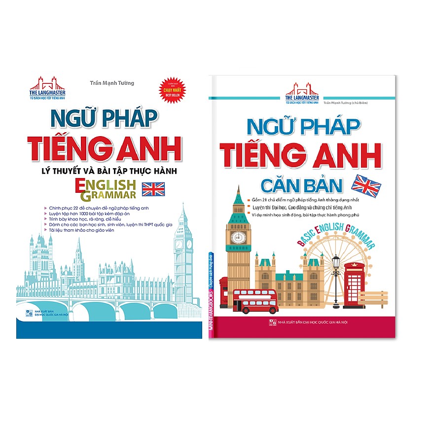 Sách Combo Ngữ pháp tiếng Anh căn bản + Ngữ pháp tiếng Anh Lý thuyết và bài tập thực hành