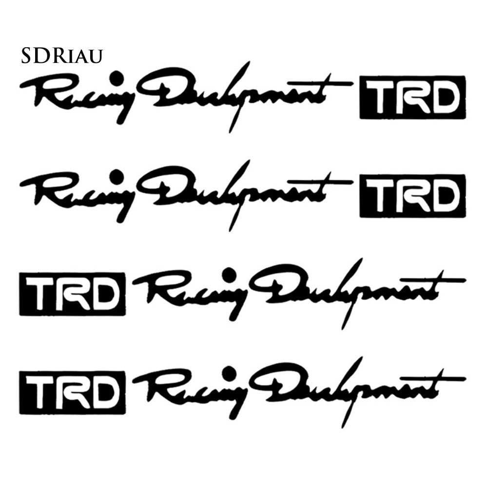 Set 4 đề can dán trang trí tay nắm cửa xe hơi hình dòng chữ Racing Development TRD phong cách cá tính