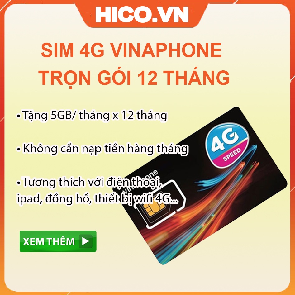 Sim 4G Vinaphone D500 Và D500T ( Có Thế Nghe Gọi ) Trọn Gói 12 Tháng Không Cần Nạp Tiền