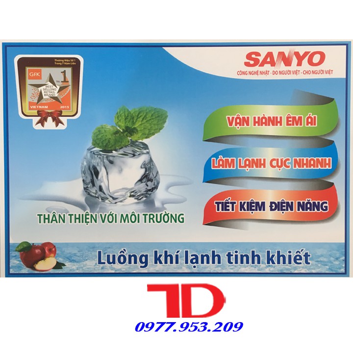 Miếng dán tủ lạnh SANYO, tem dán trang trí tủ lạnh SANYO mẫu 5