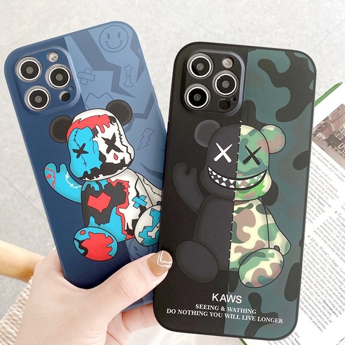 Ốp lưng IPhone  cạnh vuông Kaws đáng sợ BVC 6/6plus/6s/6splus/7/7plus/8/8plus/x/xr/xs/11/12/13/14/pro/promax S14