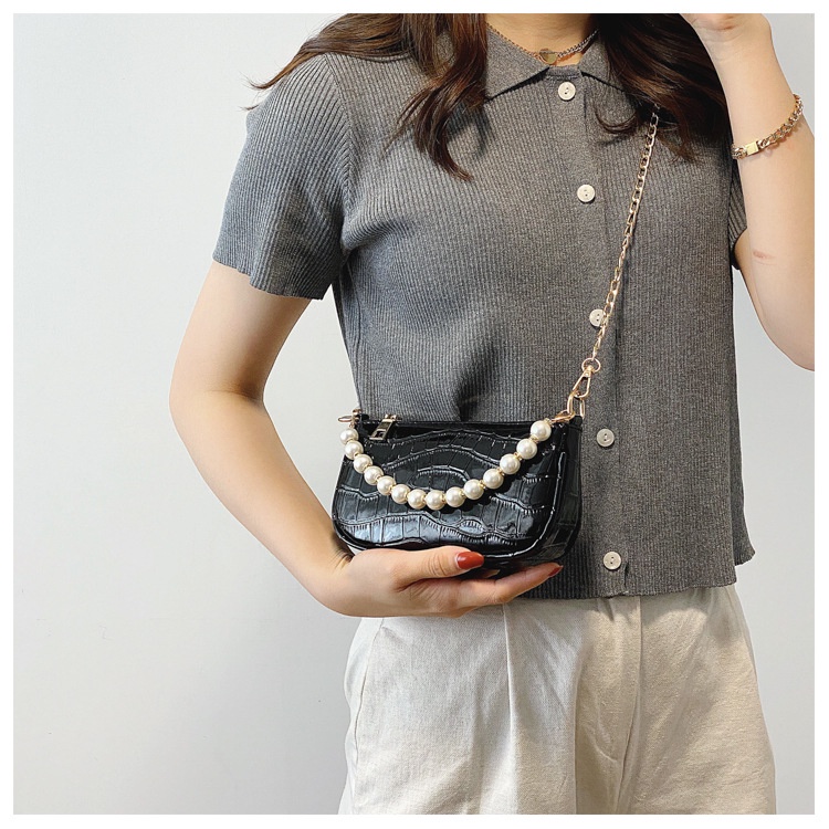 IELGY Túi Đeo Vai Đính Ngọc Trai Giả Phong Cách Phương Tây Thời Trang Cho Nữ