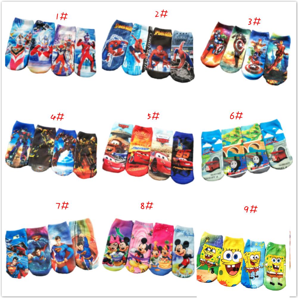 FROZEN Bộ 4 Đôi Vớ In Hình Công Chúa Băng Giá Cho Bé Trai Từ 2-5 Tuổi