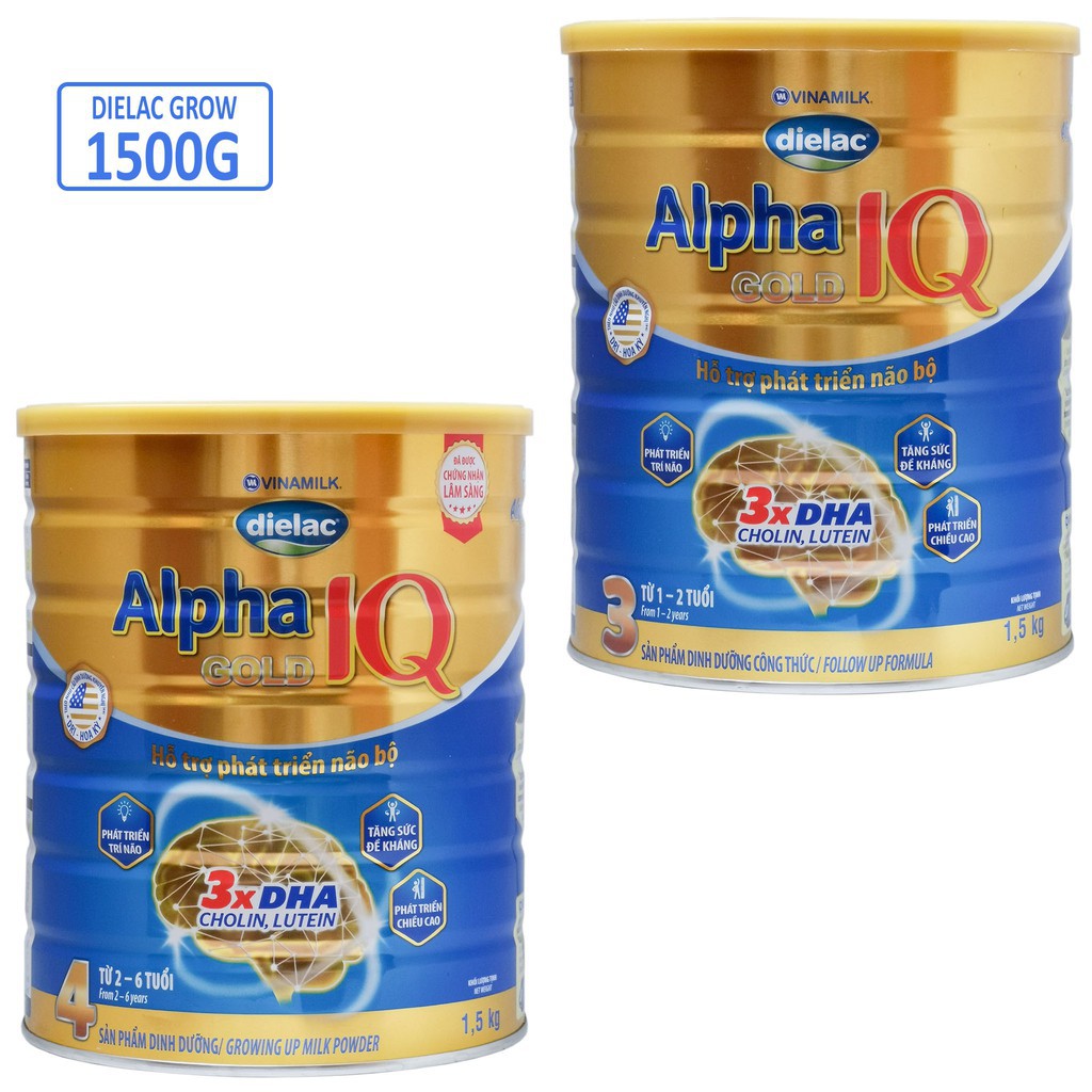 Sữa bột VNM Diealac Alpha gold step 3/4 1kg5 (1500g)