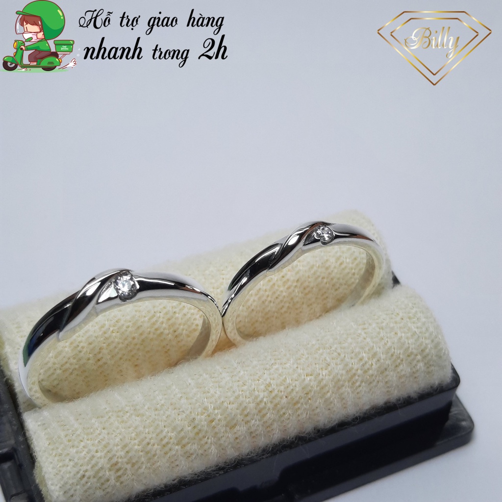 Nhẫn bạc / Nhẫn đôi/ Nhẫn bạc S925 / Nhẫn cặp bạc cao cấp đính đá thời trang - HA_14-315