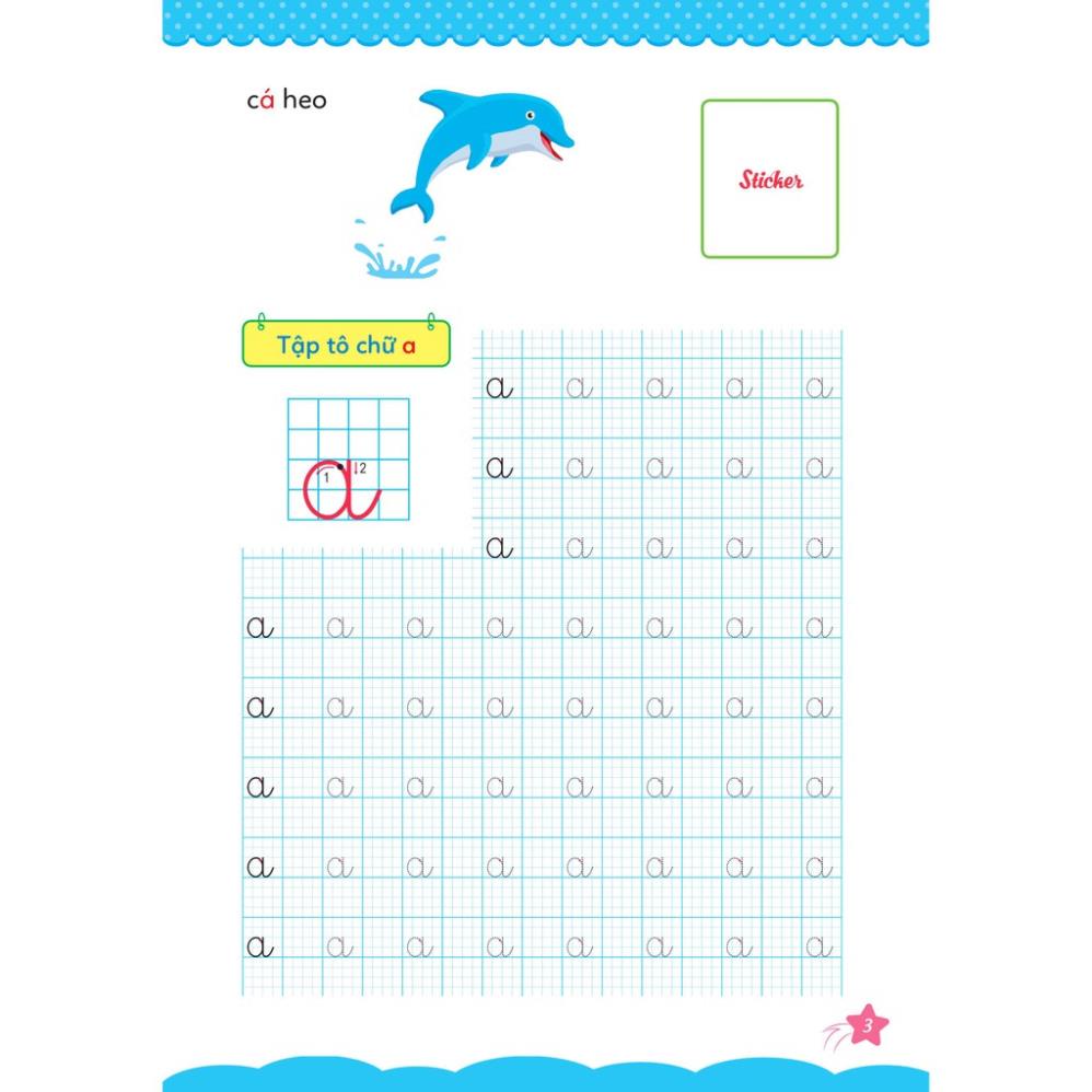 Sách Cùng khủng long học nét cơ bản quyển 3  bé trai