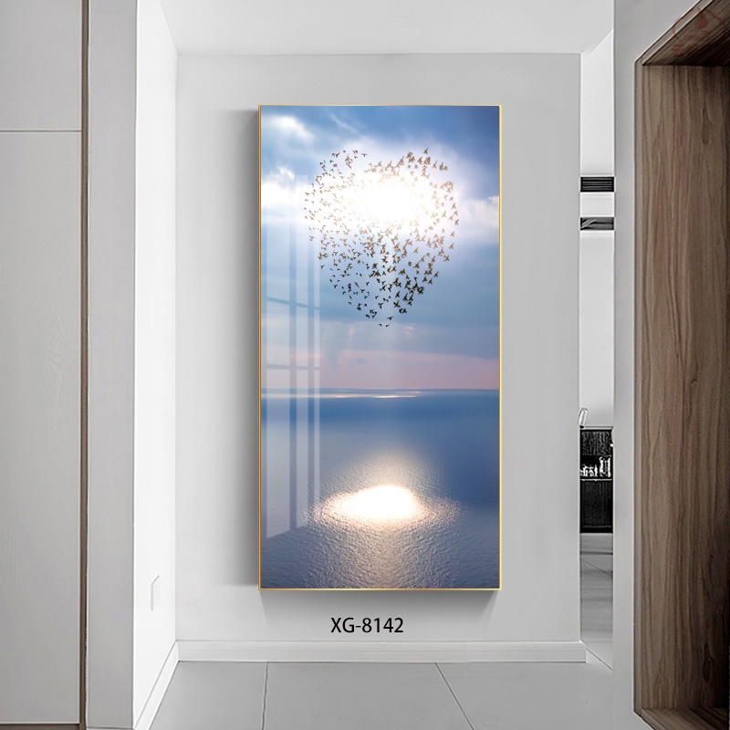 Tranh Đơn Canvas Treo Tường Hiện Đại - Tranh Đàn Chim Bay Giữa Đại Dương Siêu Đẹp
