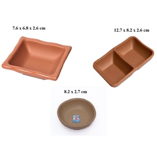 Bộ 10 chén nước chấm nhựa Melamine nhám ngói nhiều Size