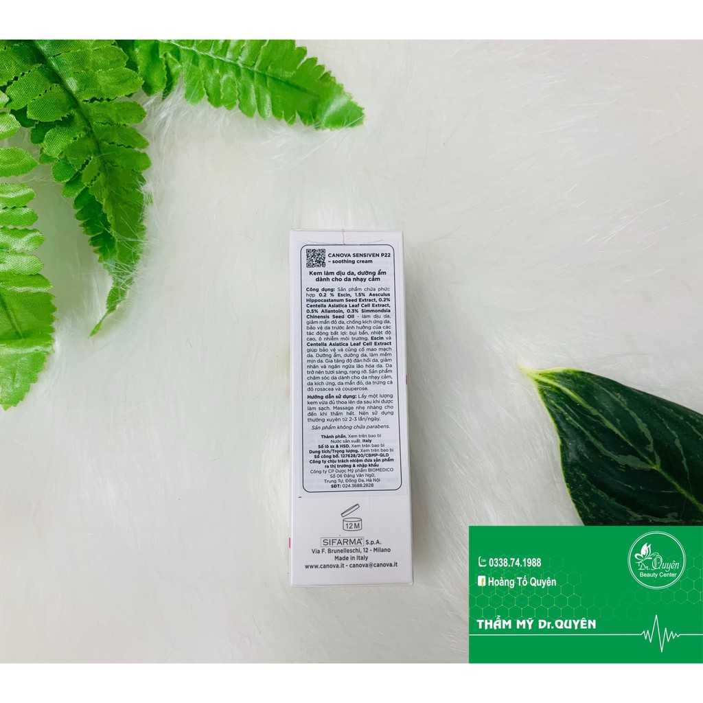 [CHÍNH HÃNG] Kem làm dịu, chống kích ứng, ngừa chứng đỏ da CANOVA SENSIVEN P22 – soothing cream - Trắng | BigBuy360 - bigbuy360.vn