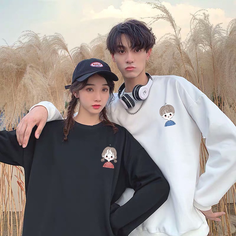 Áo Đôi Sweater Chàng trai cô gái phong cách Ulzzang Hàn Quốc tay dài họa tiết in hình cá tính CoolZ CZ689 | WebRaoVat - webraovat.net.vn