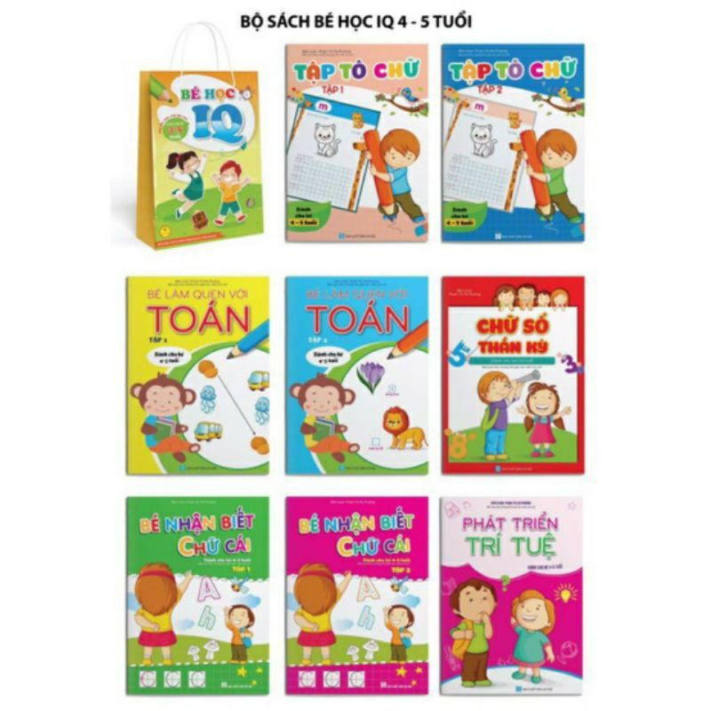Sách - Bé Tô Màu - Bé Học IQ 4-5 Tuổi ( 8 Cuốn )