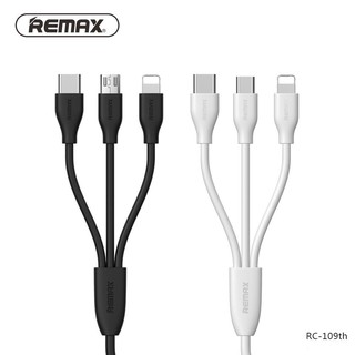 Cáp sạc nhanh remax suda 3 in 1 rc-109th cổng microusb và lightning và type c