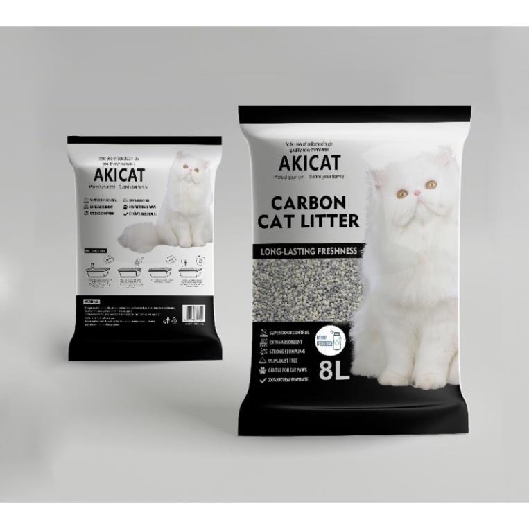 AKI CAT - CÁT VỆ SINH CHO MÈO CÓ HẠT KHỬ MÙI MÀU ĐEN