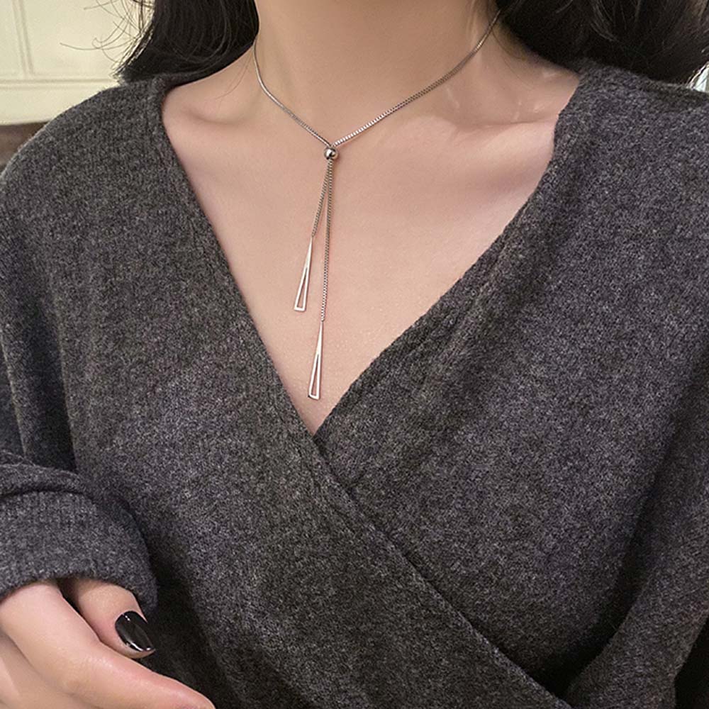 Dây Chuyền Thép Titan Mặt Hình Học Thời Trang Dành Cho Nữ