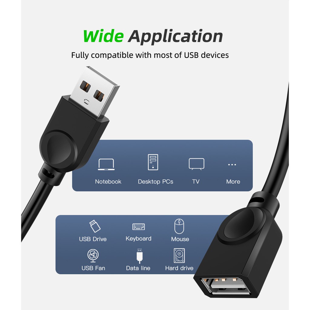 Dây Cáp Nối Dài Cổng USB 2.0 Đồng Bộ Dữ Liệu